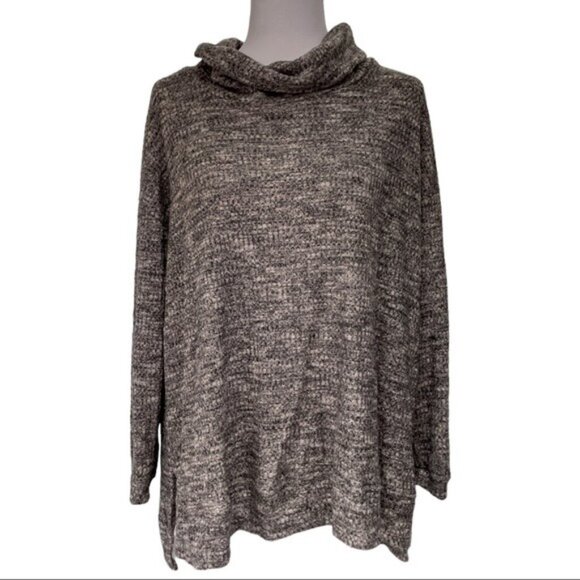 EVERLEIGH Cowl Neck Tunic Top in Grey Chambray - XS NWT - Picture 2 of 3